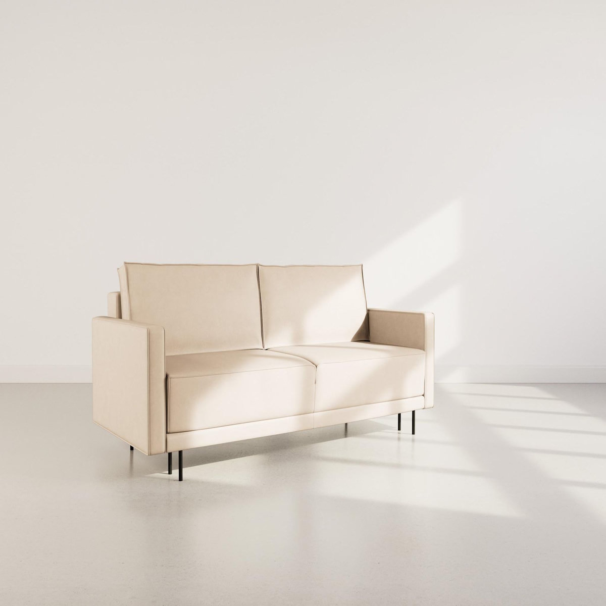 LISA DESIGN Charlie - canapé droit 3 places convertible avec coffre en simili