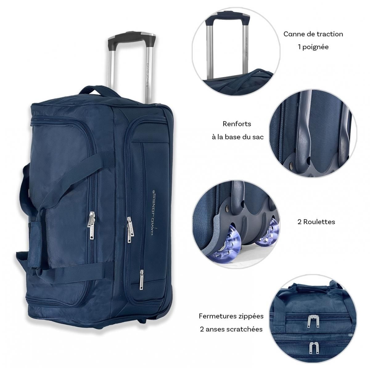 David Jones Sac de voyage cabine avec roulettes 36L  53cm