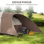 Voir la diapositive 4 : OUTSUNNY Tente de camping familiale 5-6 pers. étanchéité 3000 mm sac coloris café