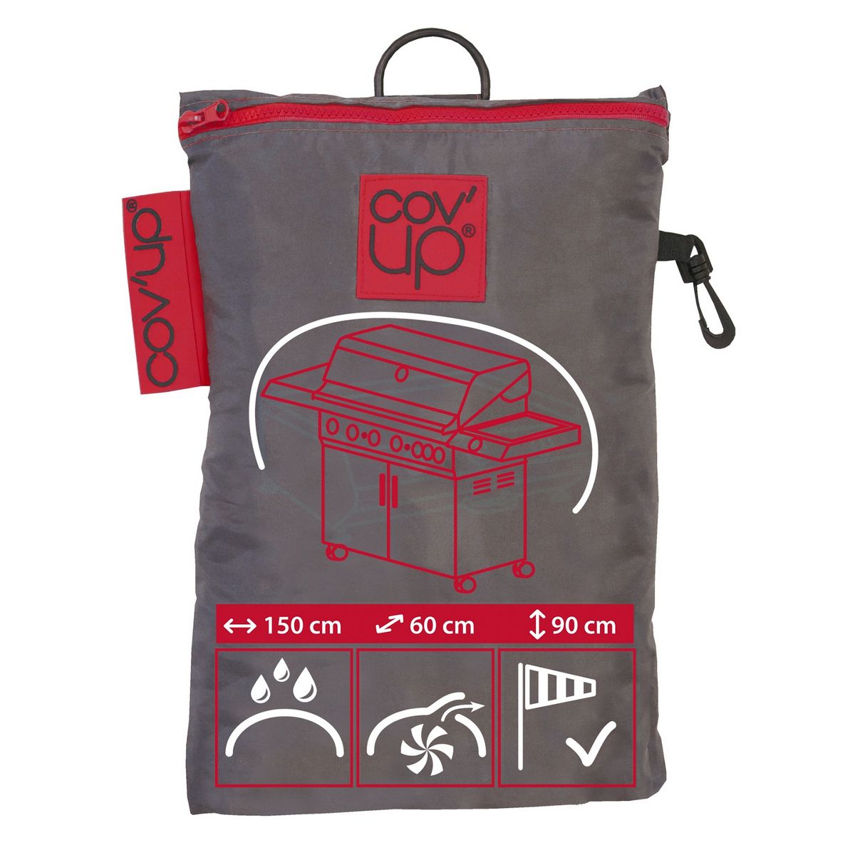 Housse COV'UP 150x60x90 cm polyester pour barbecue 