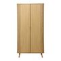 Voir la diapositive 2 : SWEEEK Armoire 2 portes effet bois rainuré avec étagère et penderie. L 90 x P 60 x H 180cm
