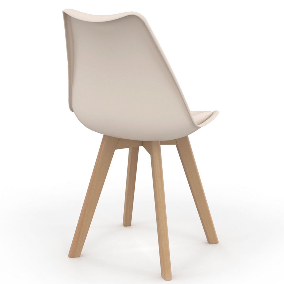 ID MARKET Lot de 6 chaises scandinaves SARA beige, blanc et velours patchworks marron et beige