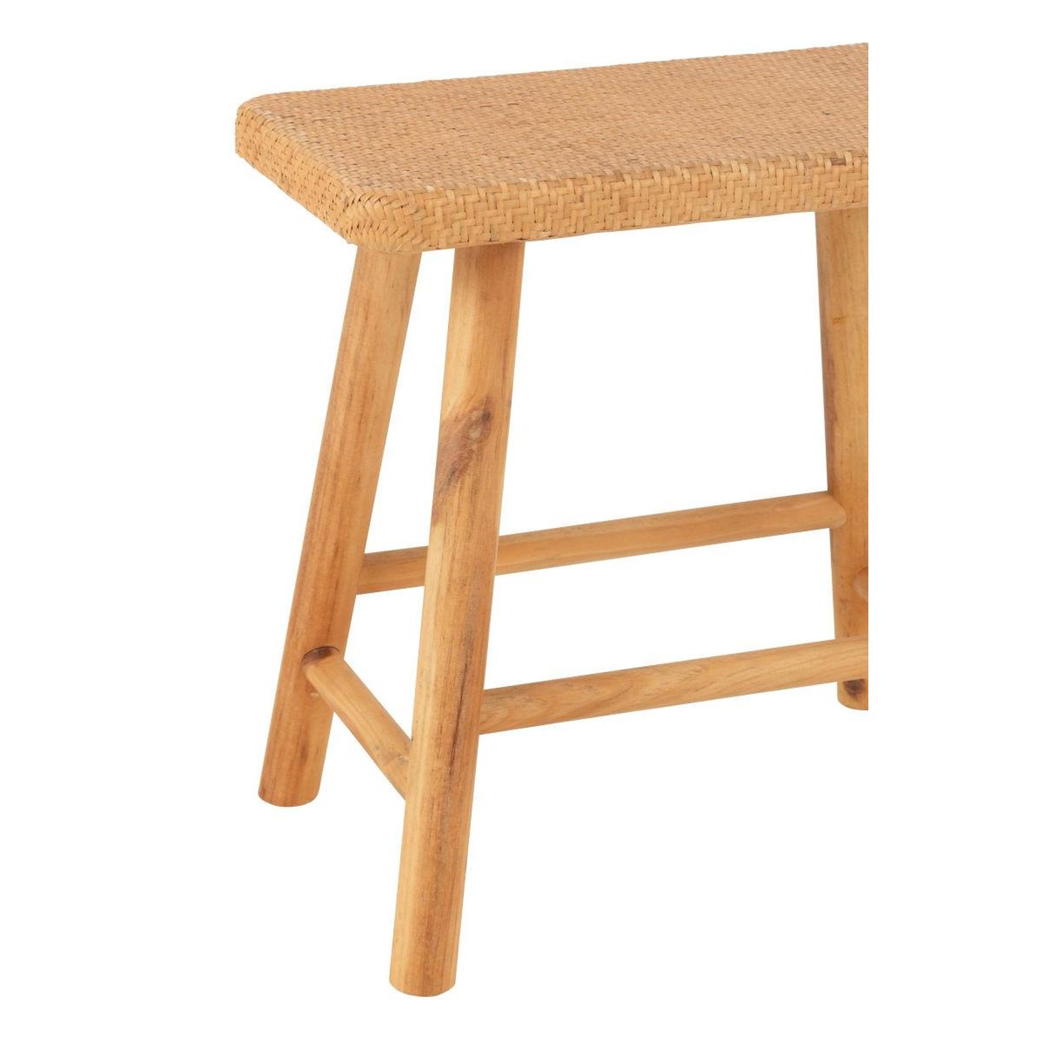 Voir la diapositive 5 : J-LINE Tabouret cannage en rotin  malinda  46cm naturel