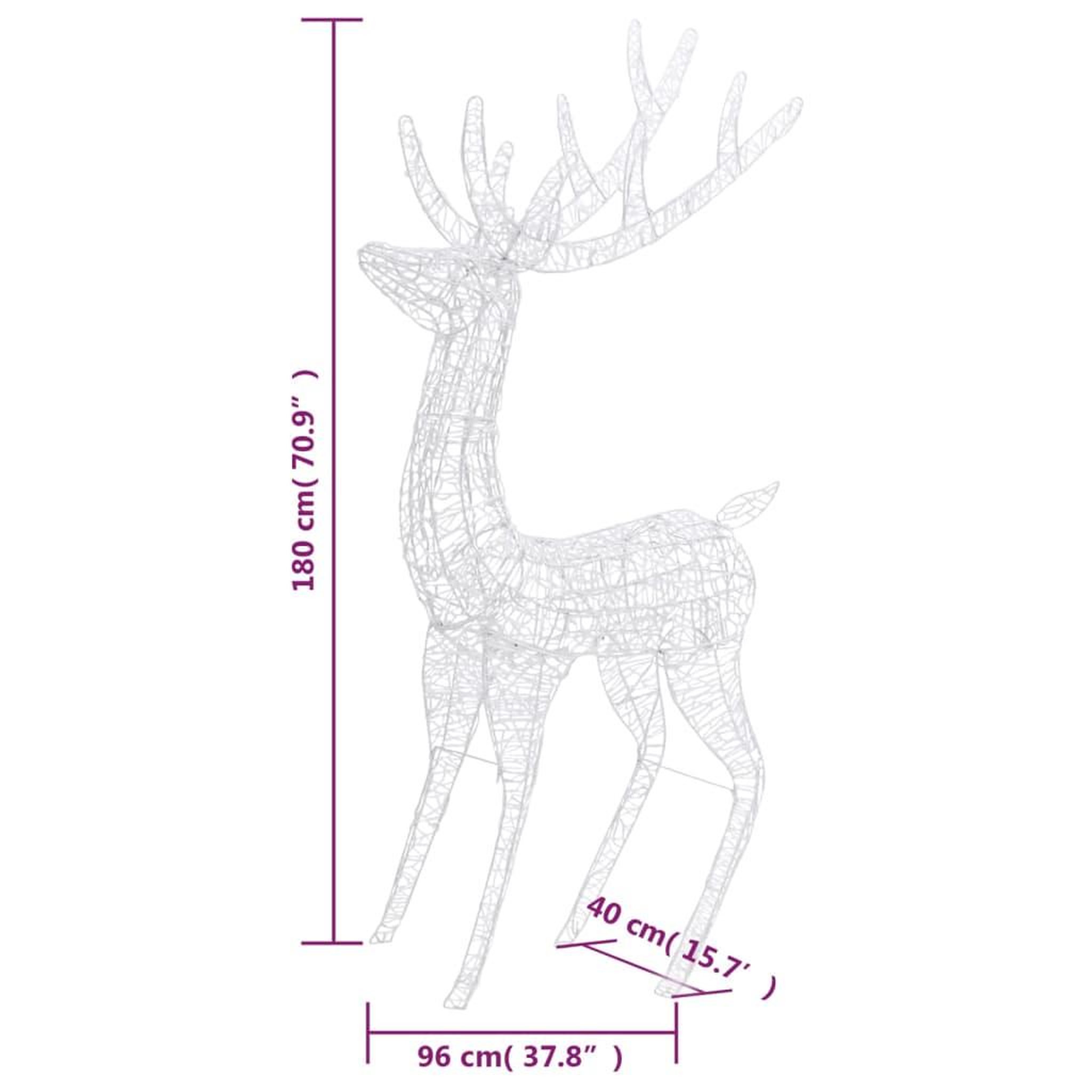 Voir la diapositive 6 : VIDAXL Renne de noël xxl acrylique 250 led 180 cm colore
