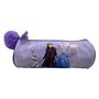 Voir la diapositive 1 : Trousse scolaire avec pompon polyester mauve REINE DES NEIGES DISNEY