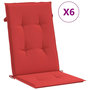 Voir la diapositive 2 : VIDAXL Coussins de chaise de jardin dossier haut lot de 6 rouge tissu