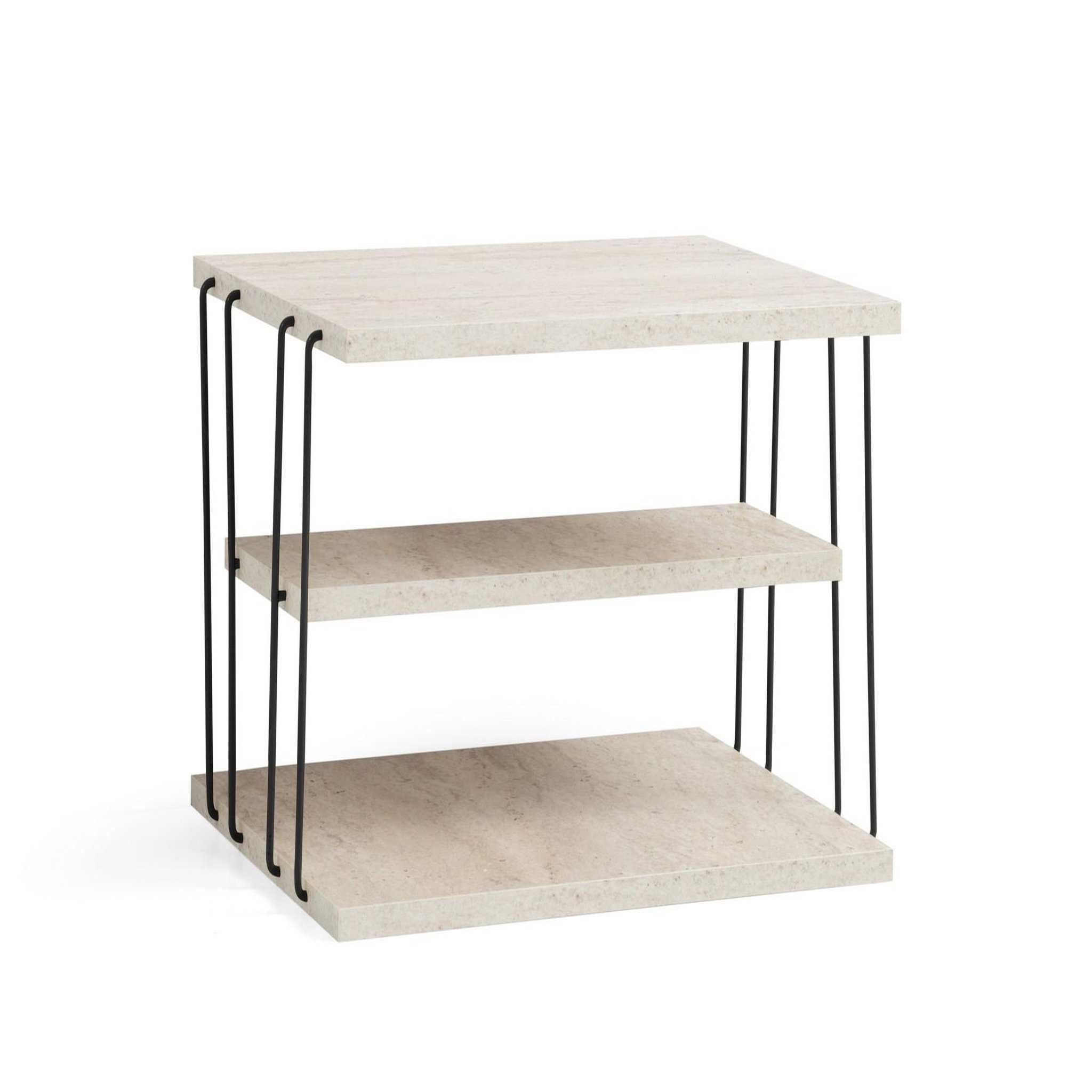Voir la diapositive 3 : Habitat et Jardin Table d'appoint en bois  lifon  - 50 x 40 x 33 cm - noir