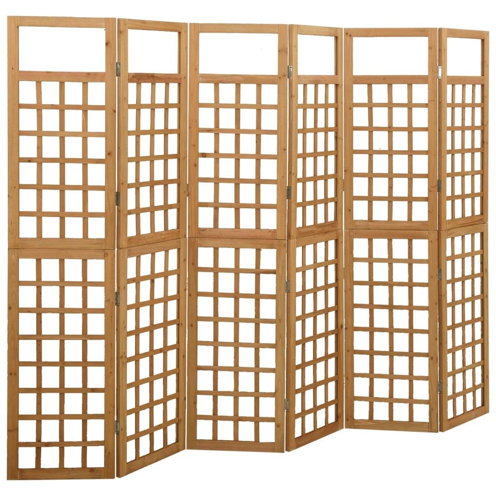 Voir la diapositive 1 : VIDAXL Cloison de separation a 6 panneaux/treillis bois sapin massif
