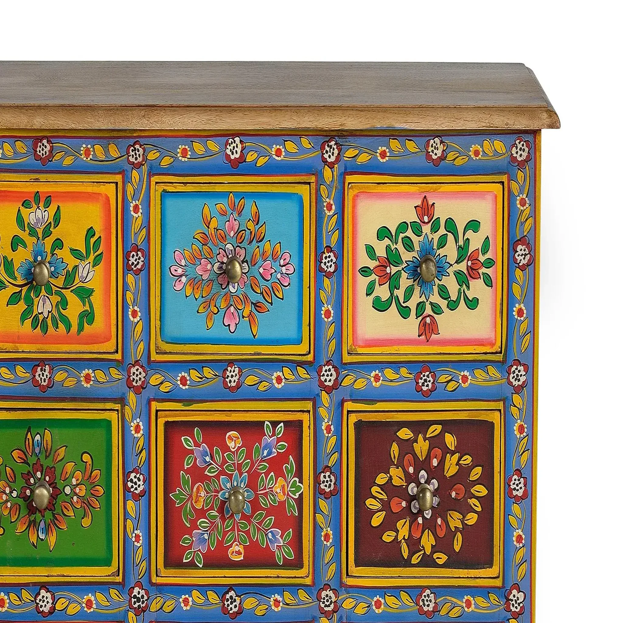 Voir la diapositive 3 : GINER Y COLOMER SL Meuble d'appoint en bois de manguier et mdf 70 cm style ethnique