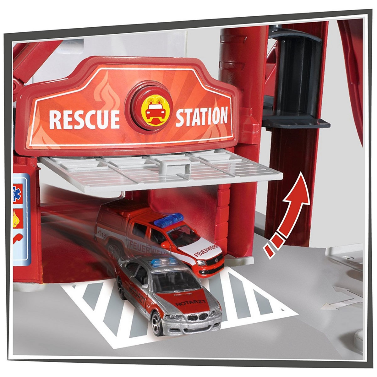 MAJORETTE Creatix Playset - Circuit Caserne de pompier + véhicules