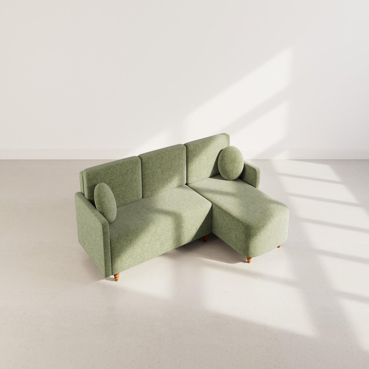 BEST MOBILIER Calypso - canapé d'angle réversible 4 places convertible avec coffre en tissu