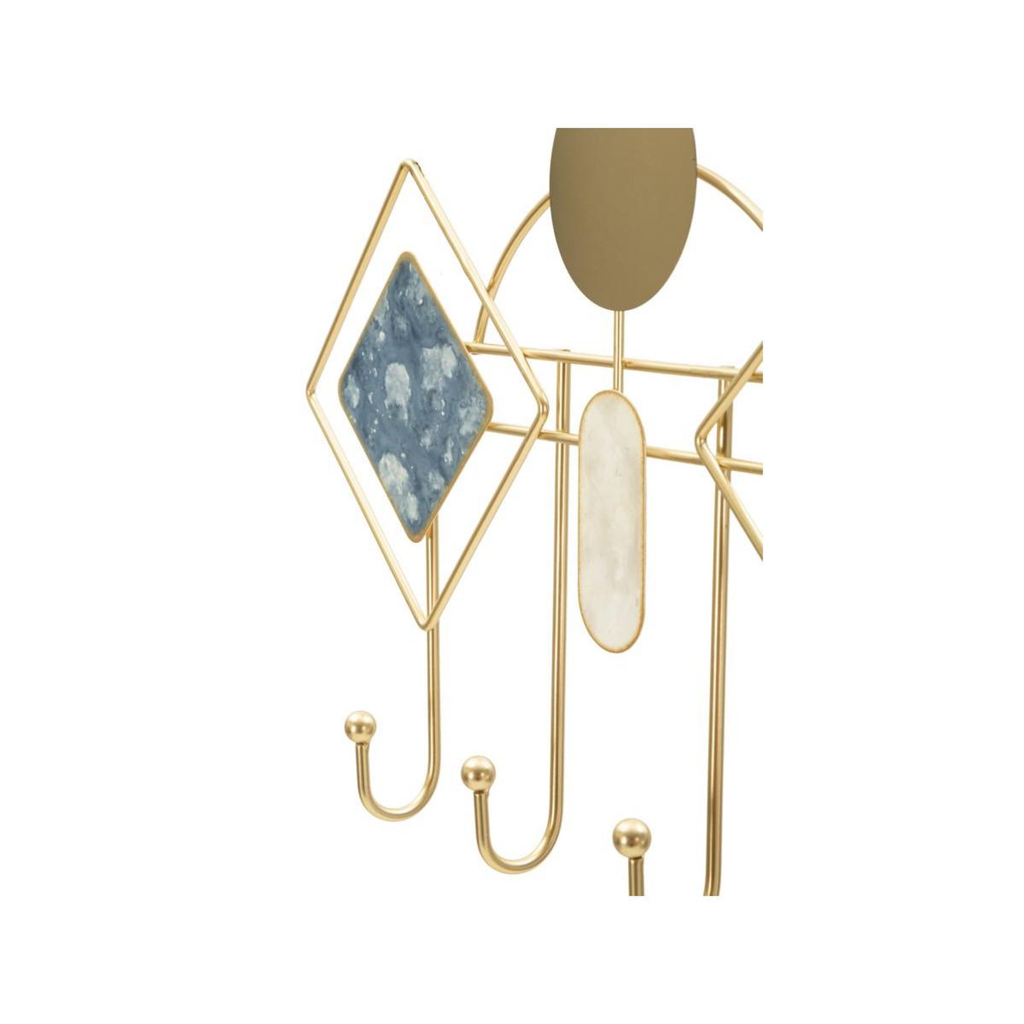 Voir la diapositive 3 : Paris Prix Patère murale en métal  monday  66cm bleu & or