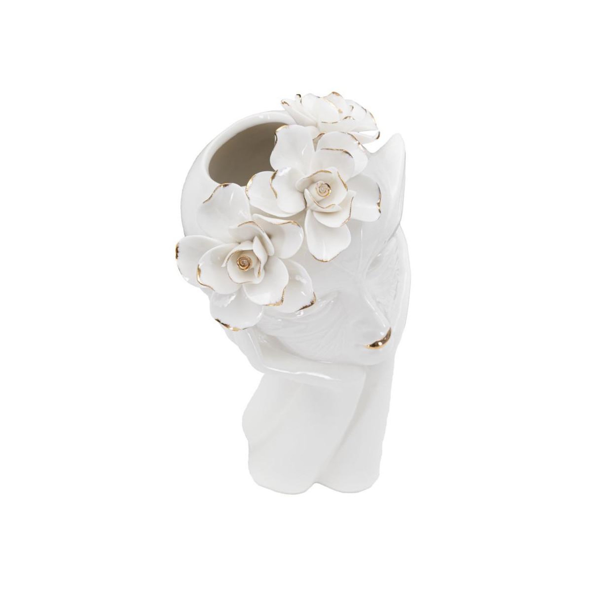 Voir la diapositive 3 : Paris Prix Vase déco en porcelaine  woman mask  27cm blanc