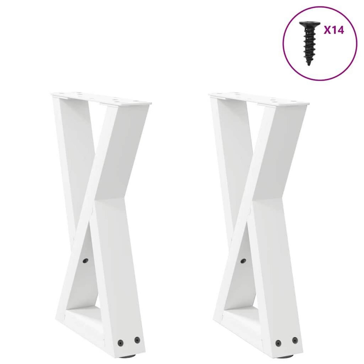 VIDAXL Pieds de table basse 2 pcs blanc 28x(42-43,3) cm acier
