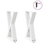 Voir la diapositive 1 : VIDAXL Pieds de table basse 2 pcs blanc 28x(42-43,3) cm acier