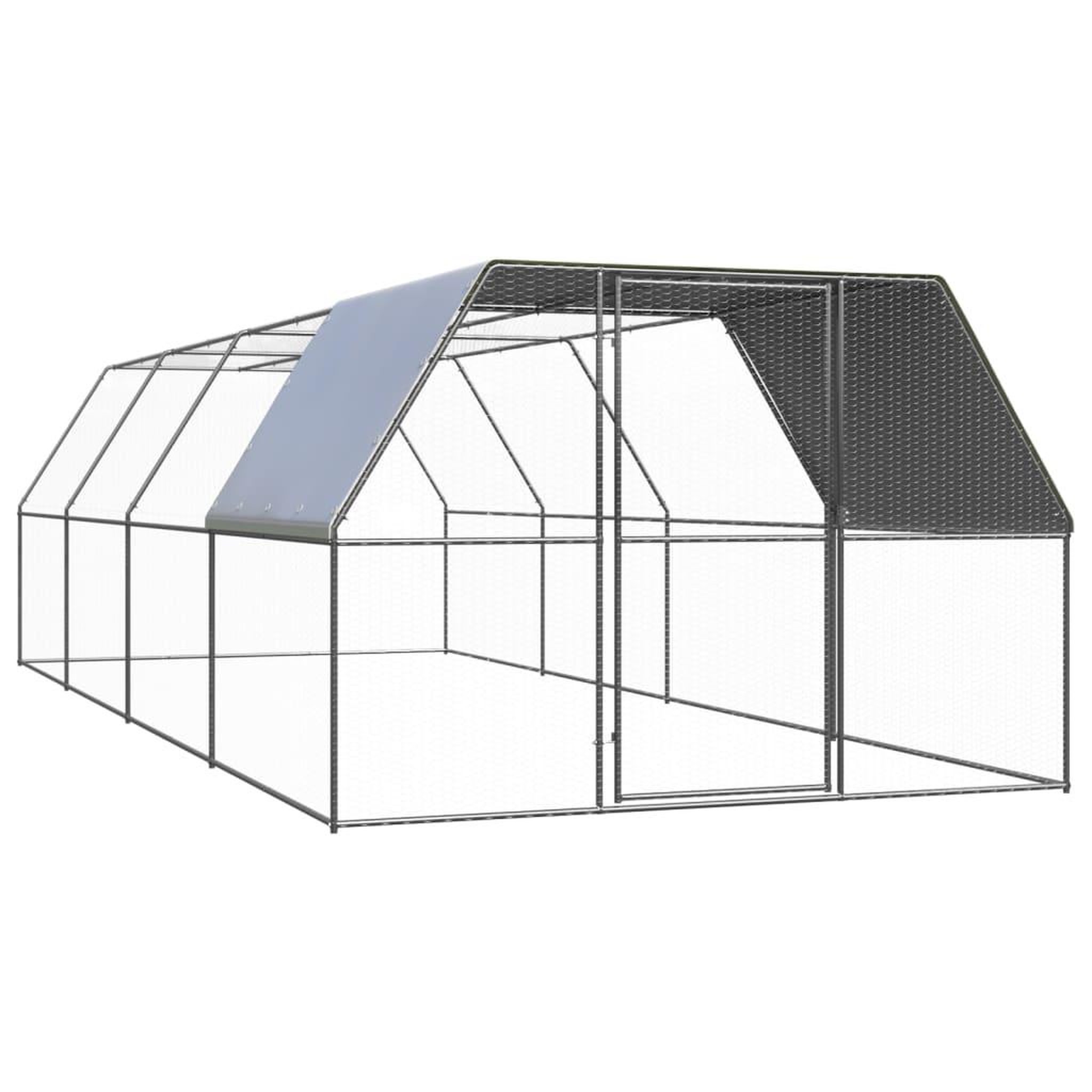 VIDAXL Poulailler d'exterieur 3x8x2 m Acier galvanise