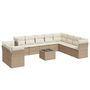 Voir la diapositive 2 : VIDAXL Salon de jardin 11 pcs avec coussins beige resine tressee