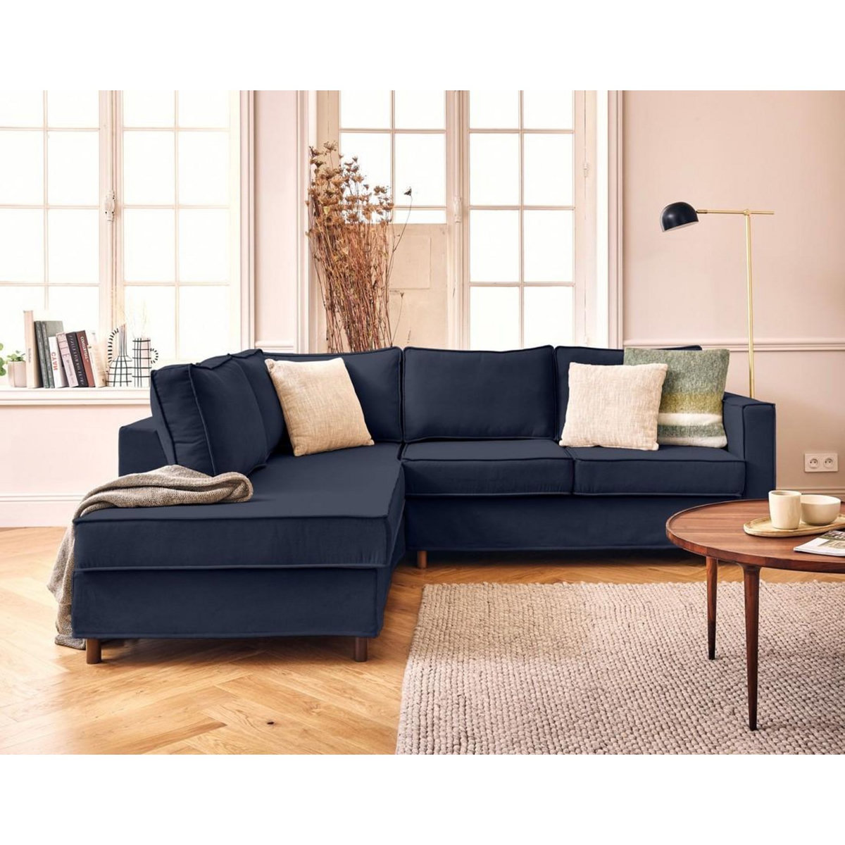 LISA DESIGN Jake - canapé déhoussable d'angle gauche 5 places en tissu