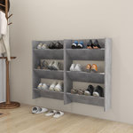 VIDAXL Armoires a chaussures murales 2 pcs Gris beton 60x18x90 cm