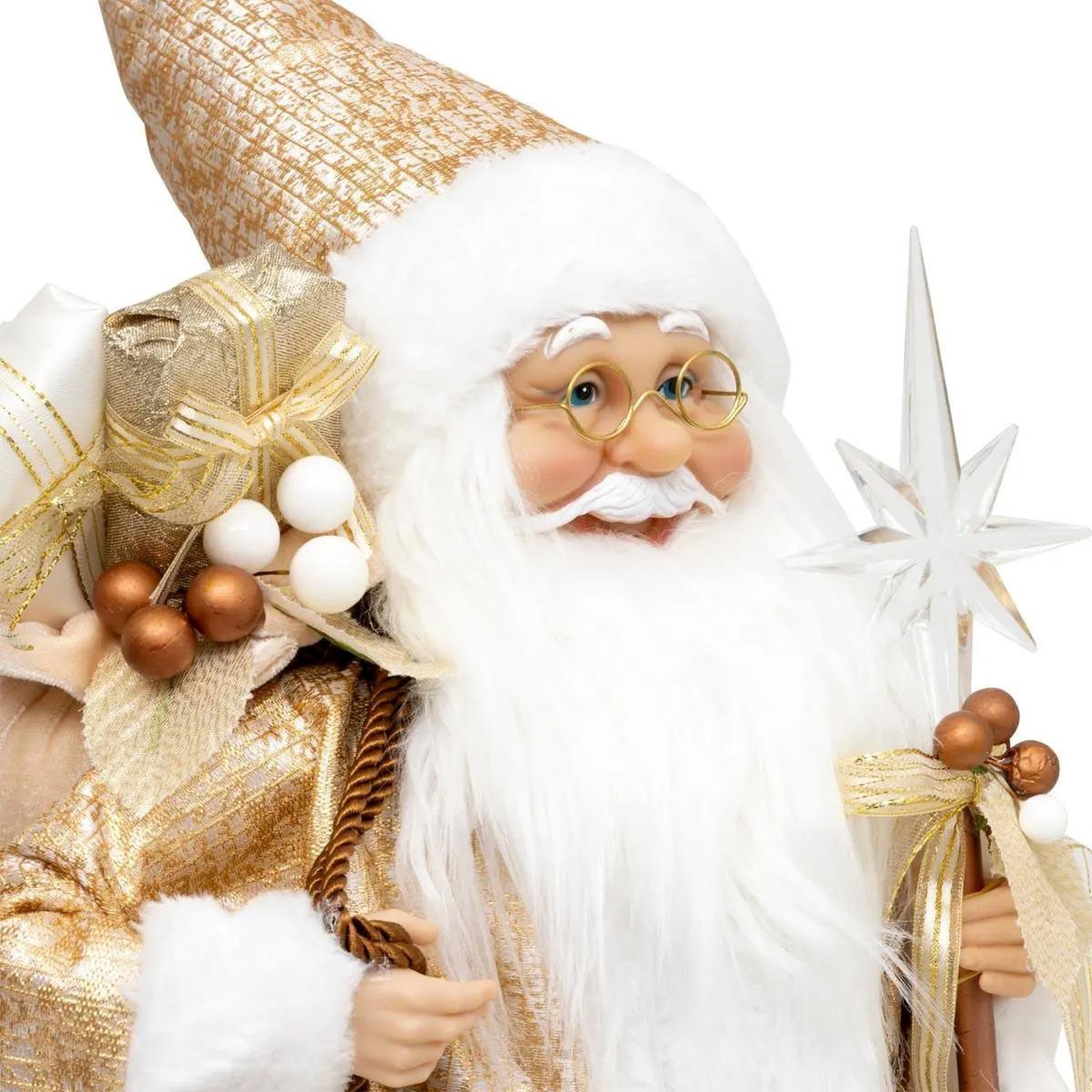 Voir la diapositive 2 : ATMOSPHERA Père noël déco  golden  45cm doré