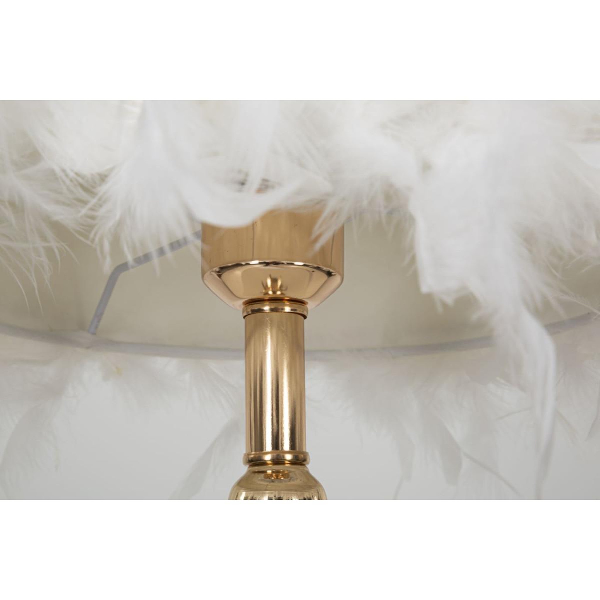 Voir la diapositive 2 : Paris Prix Lampe à poser imitation plume  tarty  54cm or & blanc