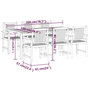 Voir la diapositive 6 : VIDAXL Ensemble a manger de jardin 7 pcs Bois d'acacia massif