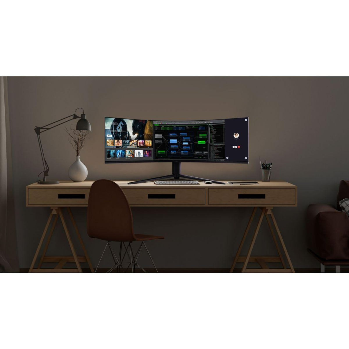 TCL Ecran PC Gamer 57R94 57  Incurvé 1000R DUHD 120Hz VA MiniLED HDR 1000 AMD FreeSync