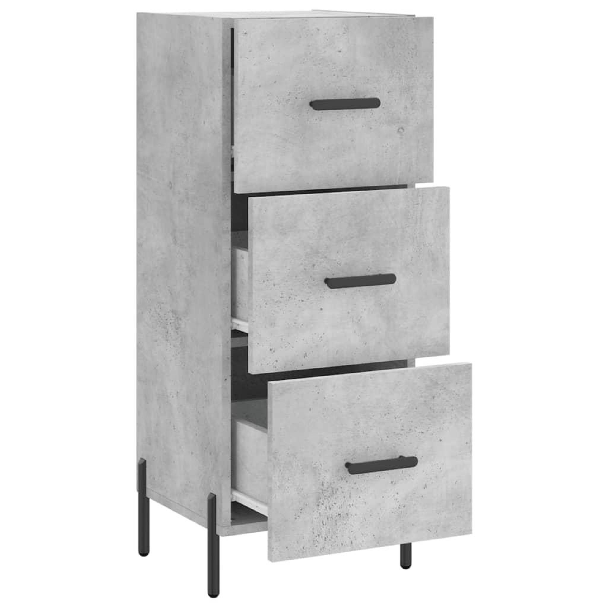 Voir la diapositive 5 : VIDAXL Buffet Gris beton 34,5x34x90 cm Bois d'ingenierie