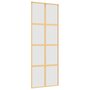 Voir la diapositive 2 : VIDAXL Porte coulissante dore 76x205 cm verre ESG depoli et aluminium