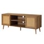 Voir la diapositive 4 : BEST MOBILIER Goto - meuble tv - effet bois et cannage - 140 cm