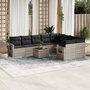 Voir la diapositive 1 : VIDAXL Salon de jardin avec coussins 10 pcs gris clair resine tressee