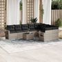 Voir la diapositive 1 : VIDAXL Salon de jardin avec coussins 10 pcs gris clair resine tressee