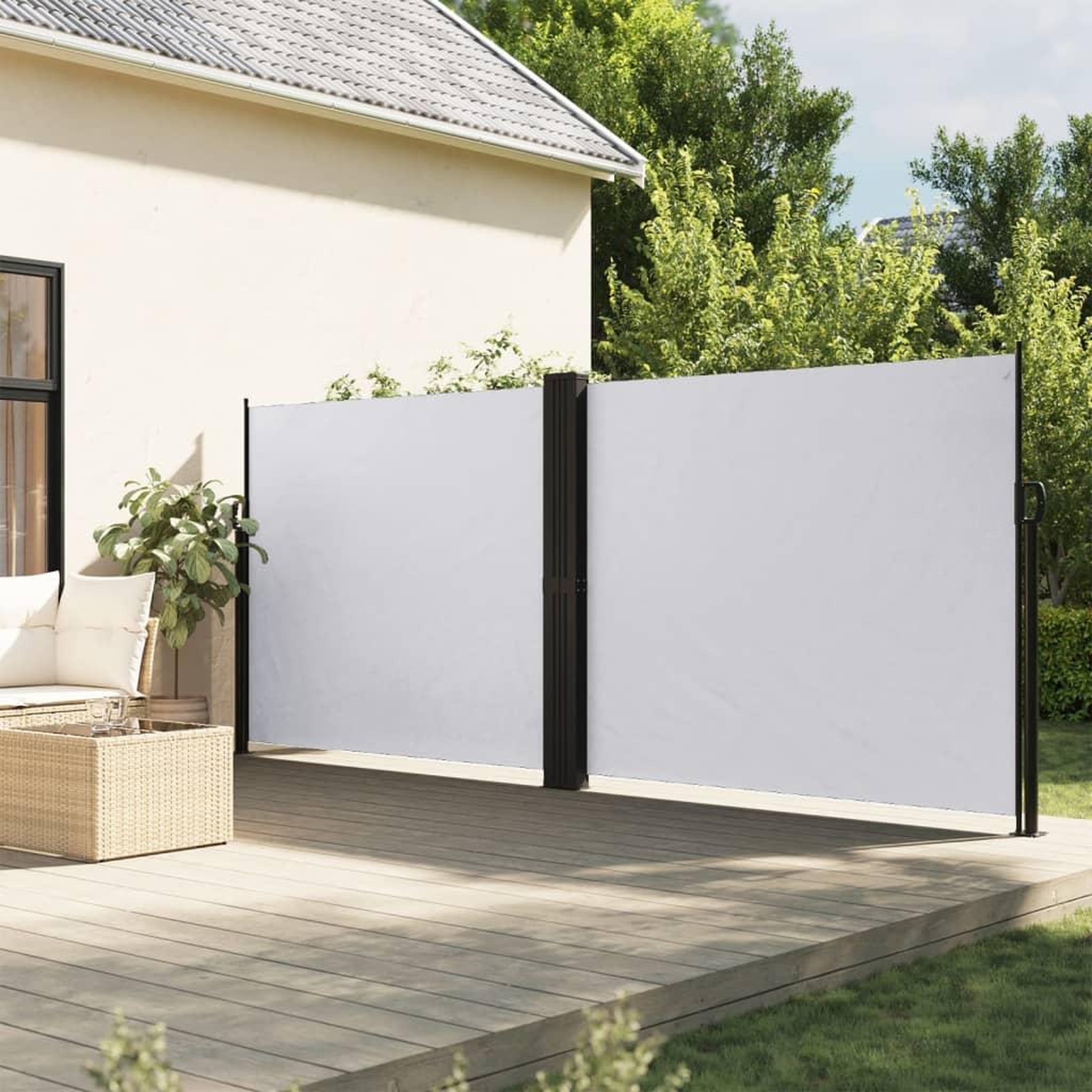 VIDAXL Auvent lateral retractable blanc 160x600 cm