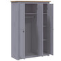 Voir la diapositive 5 : VIDAXL Garde-robe 3 portes Gris 118x50x171,5 cm Pin Assortiment Panama