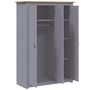 Voir la diapositive 5 : VIDAXL Garde-robe 3 portes Gris 118x50x171,5 cm Pin Assortiment Panama
