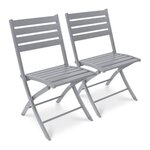 Paris Prix Lot de 2 Chaises de Jardin Pliantes  Marius  82cm Gris