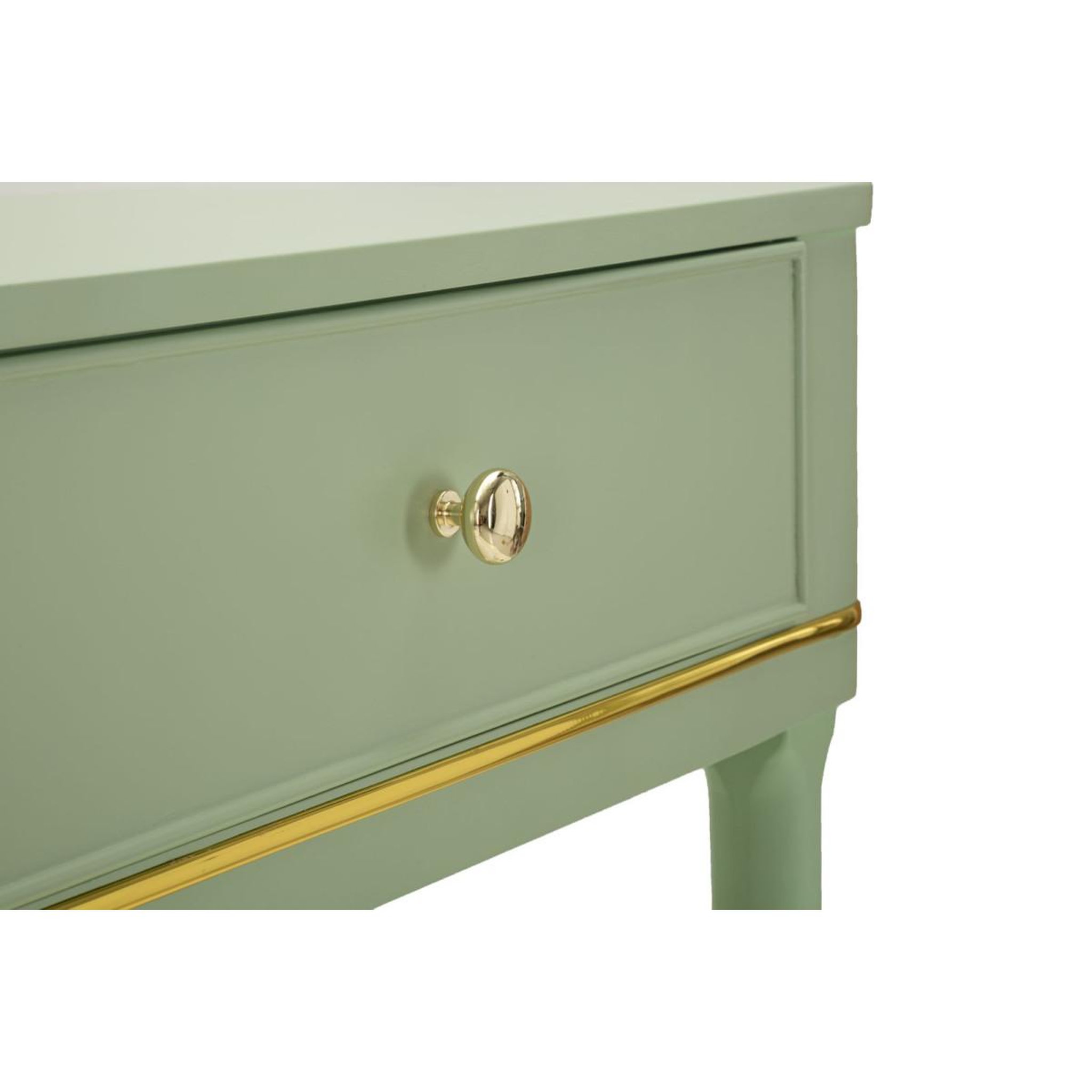 Voir la diapositive 5 : Paris Prix Console 2 tiroirs  camille  101cm vert & or