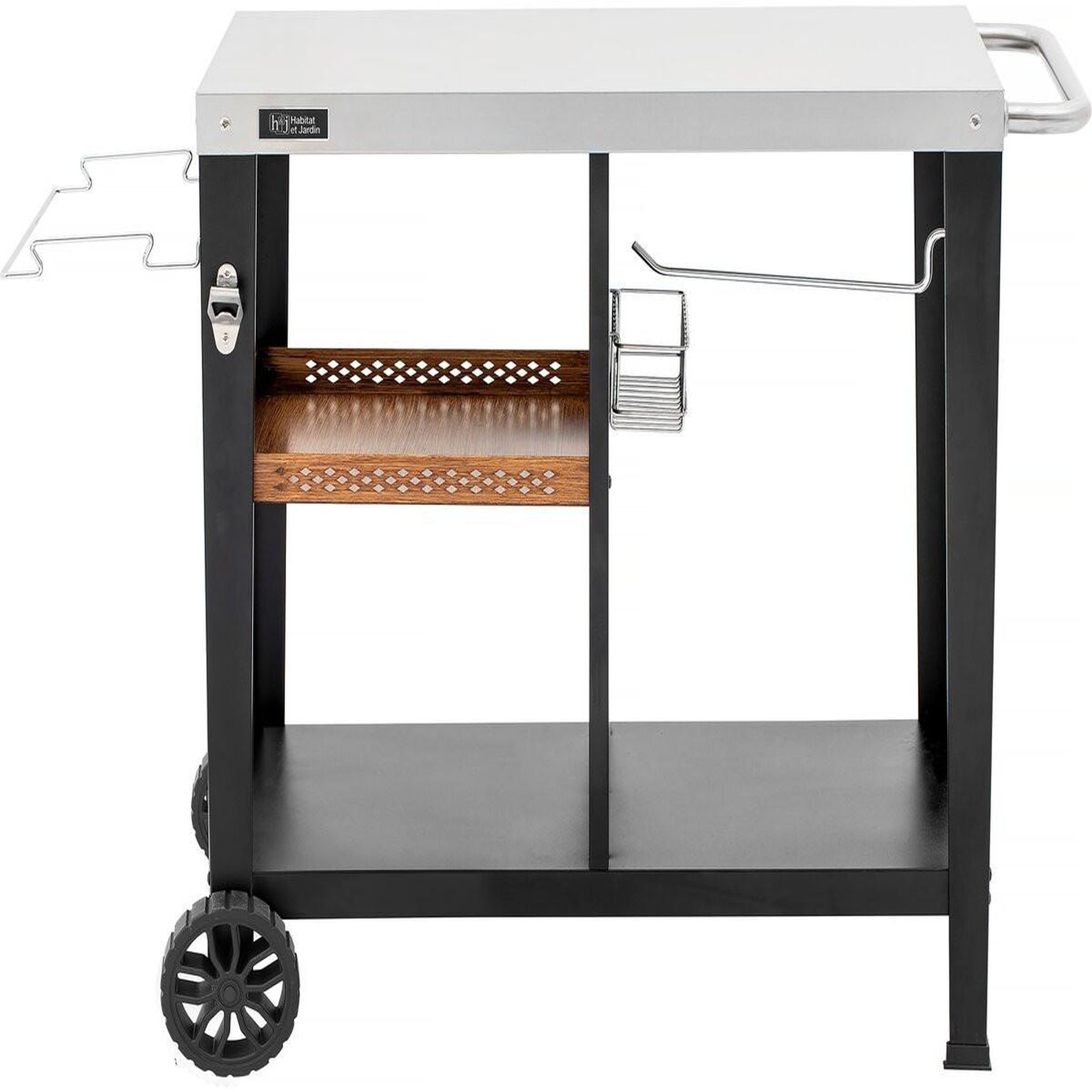 Habitat et Jardin Desserte de barbecue en métal  gelia  - 117 x 59 x 80 cm - noir