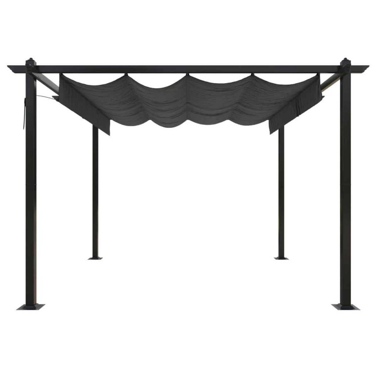 VIDAXL Tonnelle de jardin avec toit retractable 3x3 m Anthracite