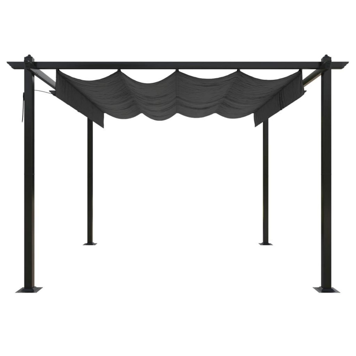 VIDAXL Tonnelle de jardin avec toit retractable 3x3 m Anthracite