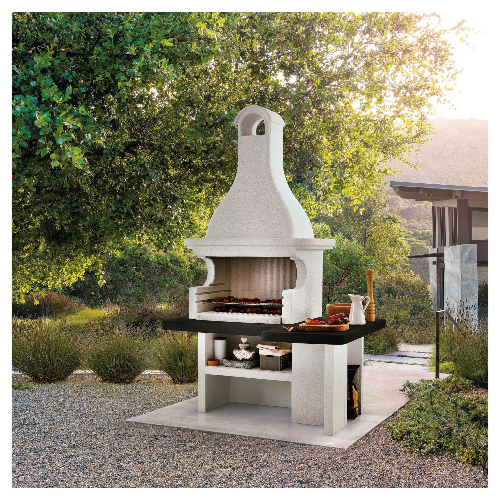 EASY GARDEN BY PALAZZETTI Barbecue fixe charbon - En pierre - Avec ...