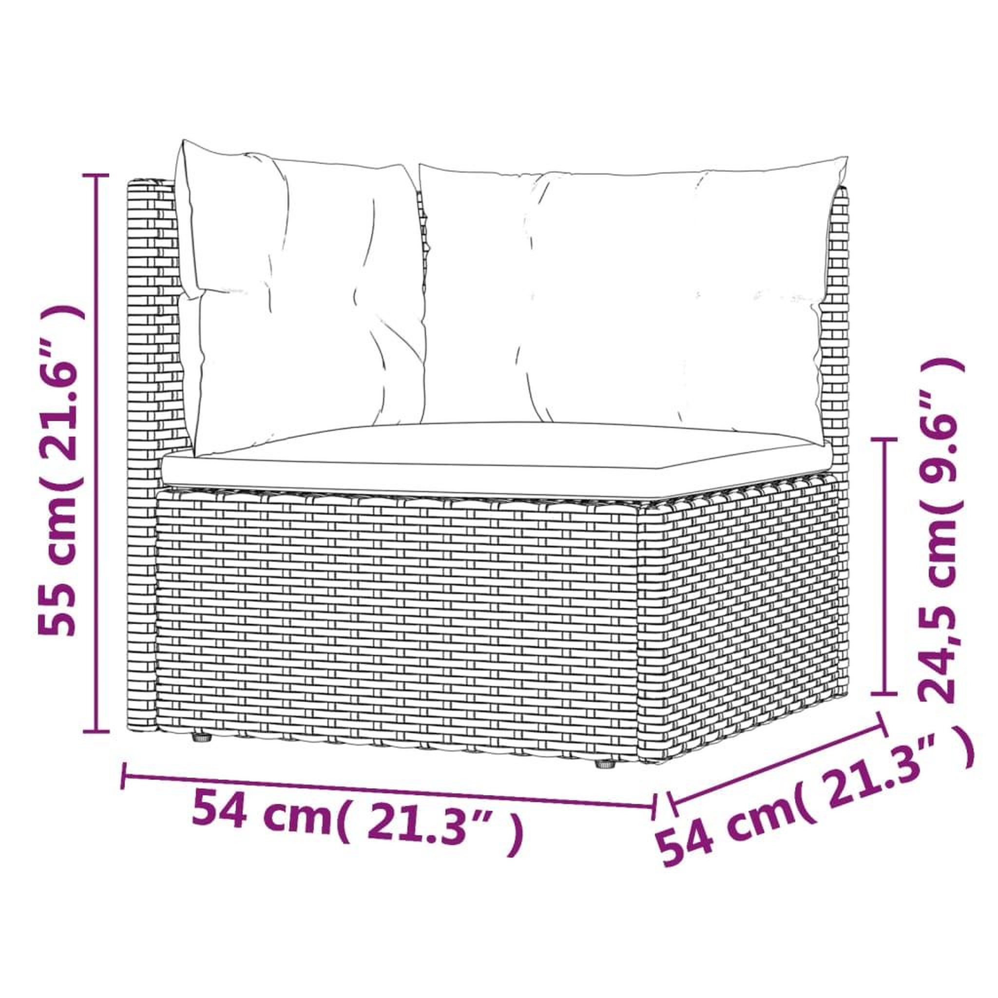 Voir la diapositive 6 : VIDAXL Salon de jardin 10 pcs avec coussins Gris Resine tressee