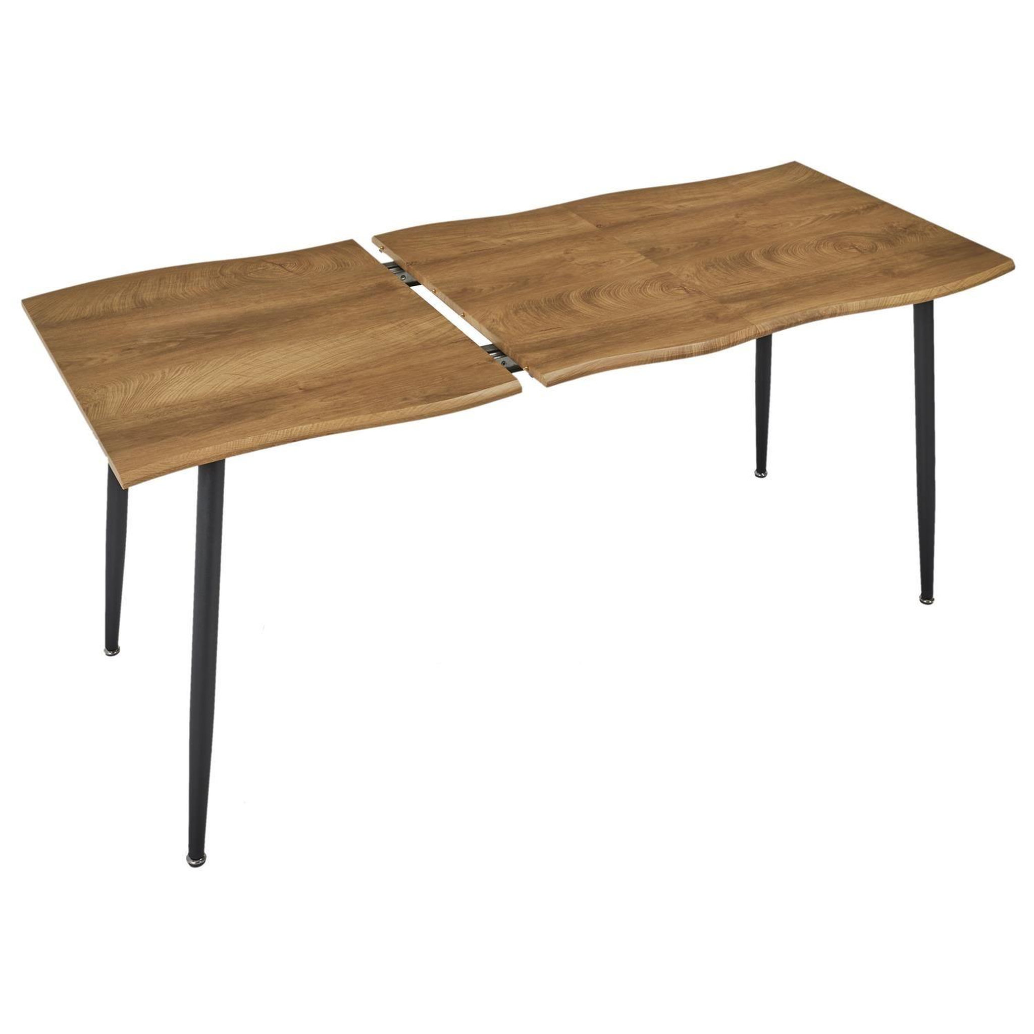 Voir la diapositive 4 : The Home Deco Factory Table à manger extensible forme organique 4 à 6 places abbott - marron et noir