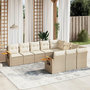 Voir la diapositive 1 : VIDAXL Salon de jardin avec coussins 10 pcs beige resine tressee