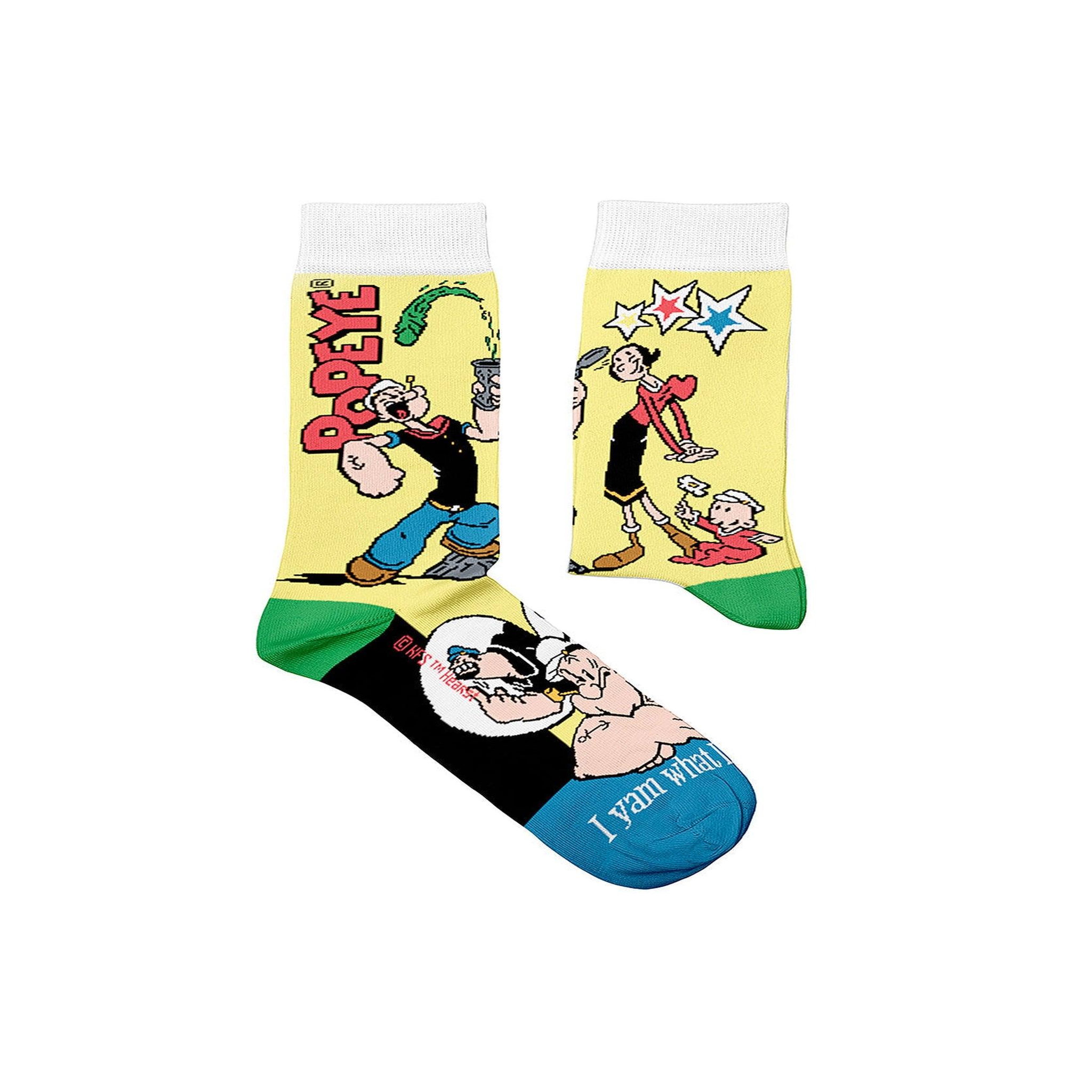 SOCK AFFAIRS Chaussettes popeye i yam what i yam. Coloris disponibles : Jaune