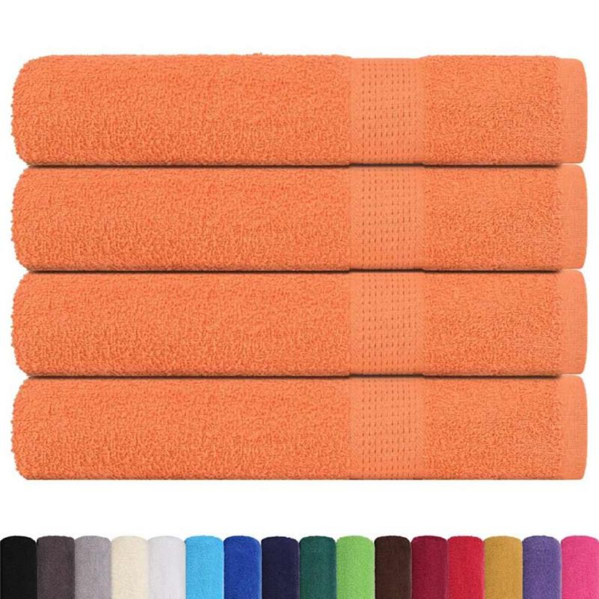 VIDAXL Serviettes de sauna 4 pcs orange 80x200 cm 360 g m² 100% coton