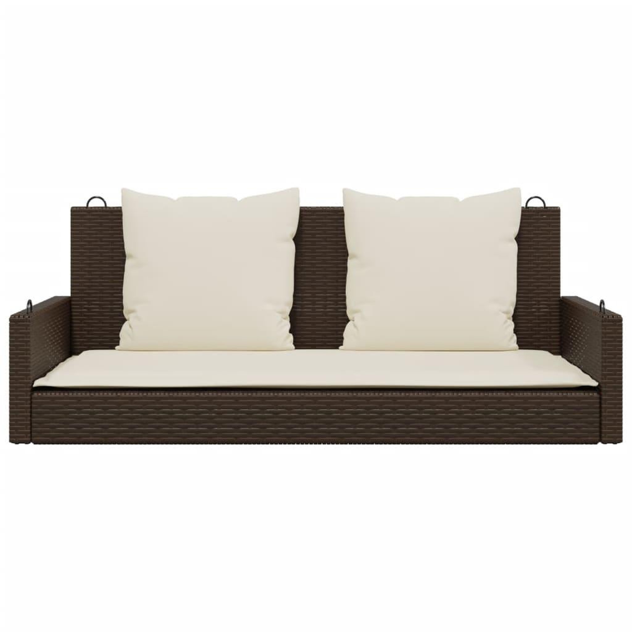 Voir la diapositive 4 : VIDAXL Balancelle avec coussins marron 119x56x48 cm resine tressee
