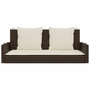Voir la diapositive 4 : VIDAXL Balancelle avec coussins marron 119x56x48 cm resine tressee
