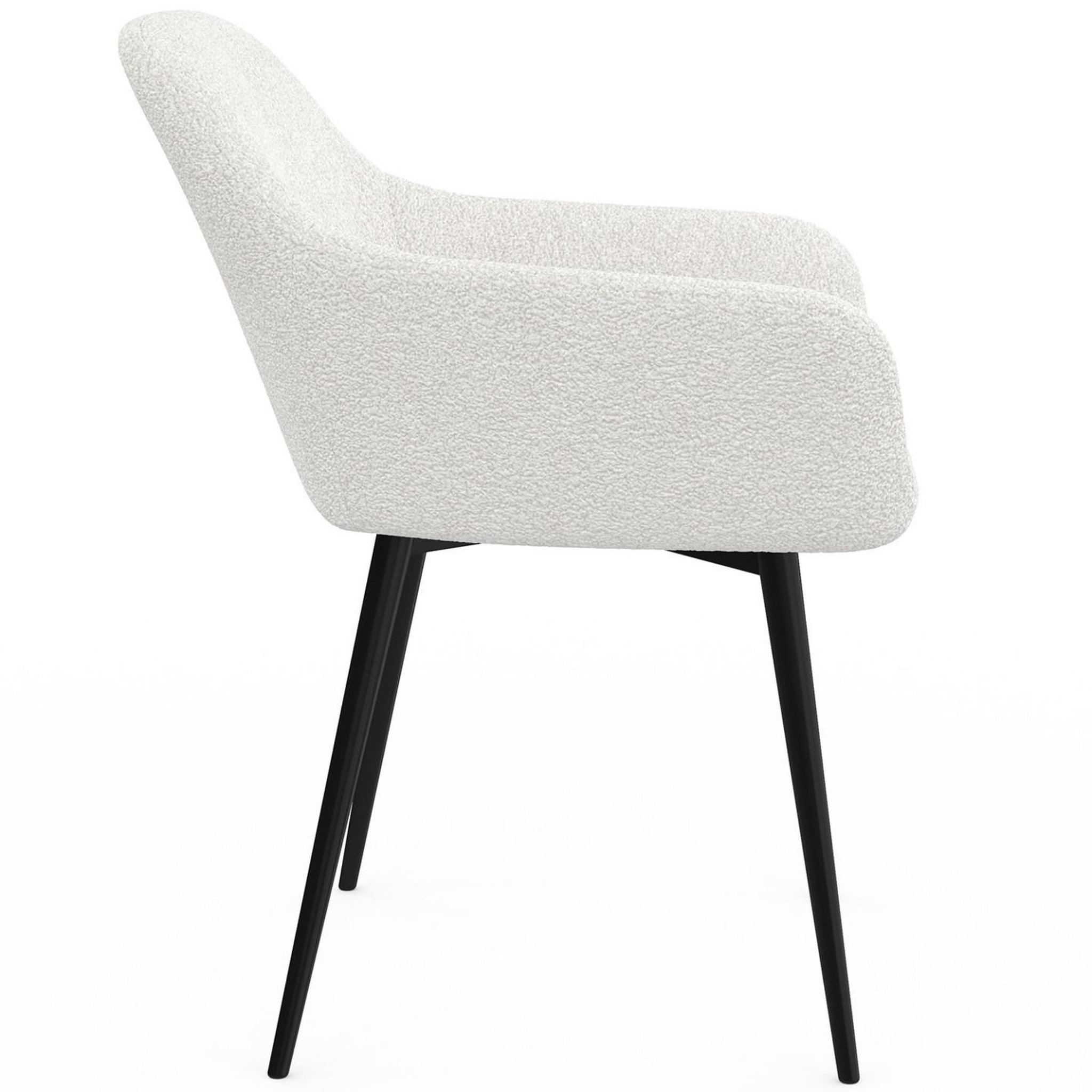 Voir la diapositive 4 : ID MARKET Lot de 2 chaises de salle à manger, fauteuils de table shelia en tissu bouclette