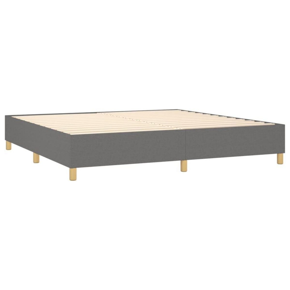 VIDAXL Sommier a lattes de lit matelas LED Gris fonce 200x200 cm Tissu